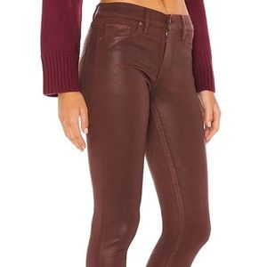 Hudson Nico skinny jeans. Brown sheen.